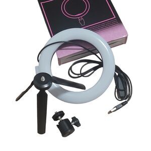 Ring light with short tripod